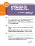 L'identification des compétences dans le recrutement de cadres