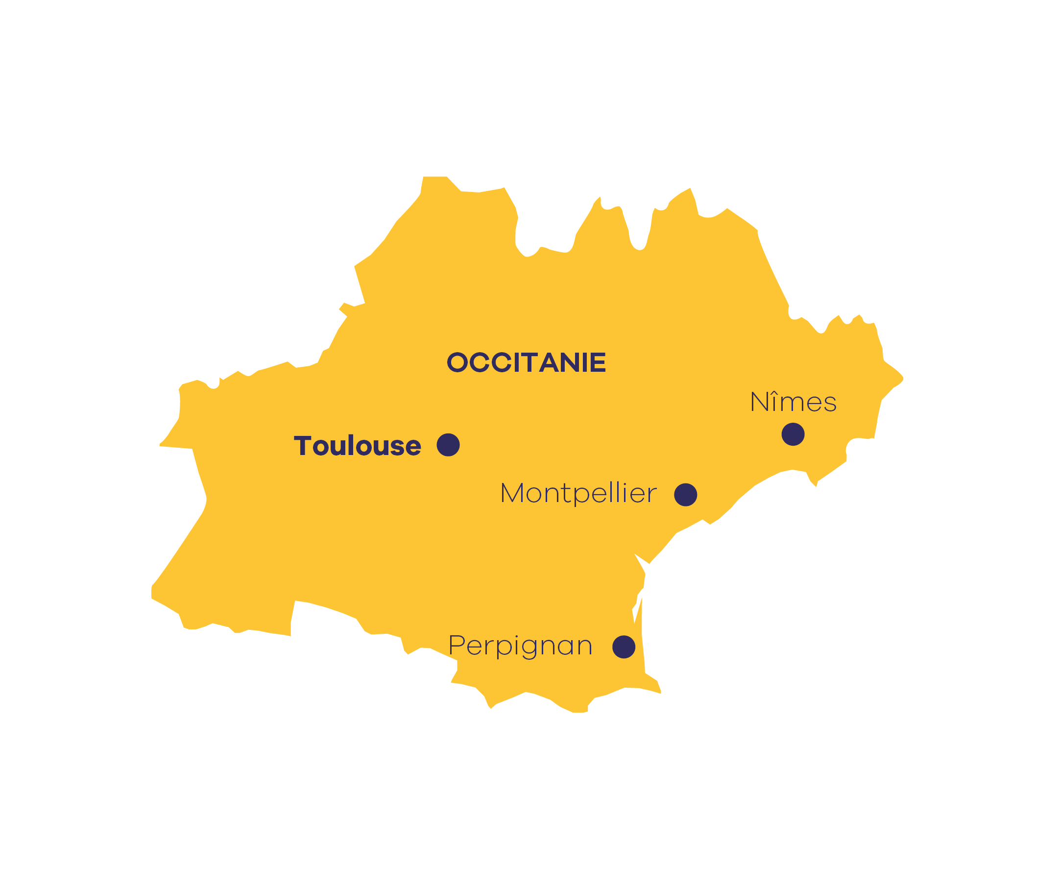 Carte des centres Apec en Occitanie