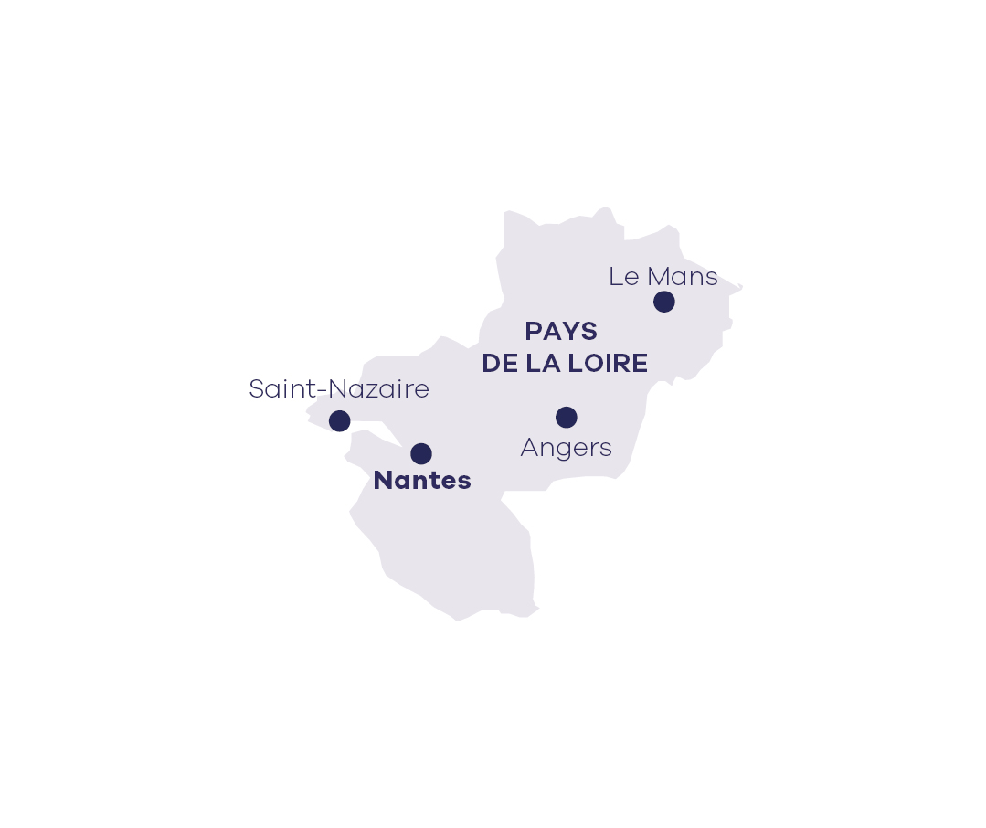 Carte des centres Apec - PDL